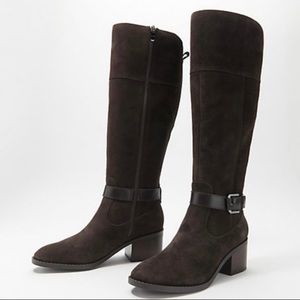 Marc Fisher Brown Riley Medium Calf Leather Tall Shaft Boots Sz 9M